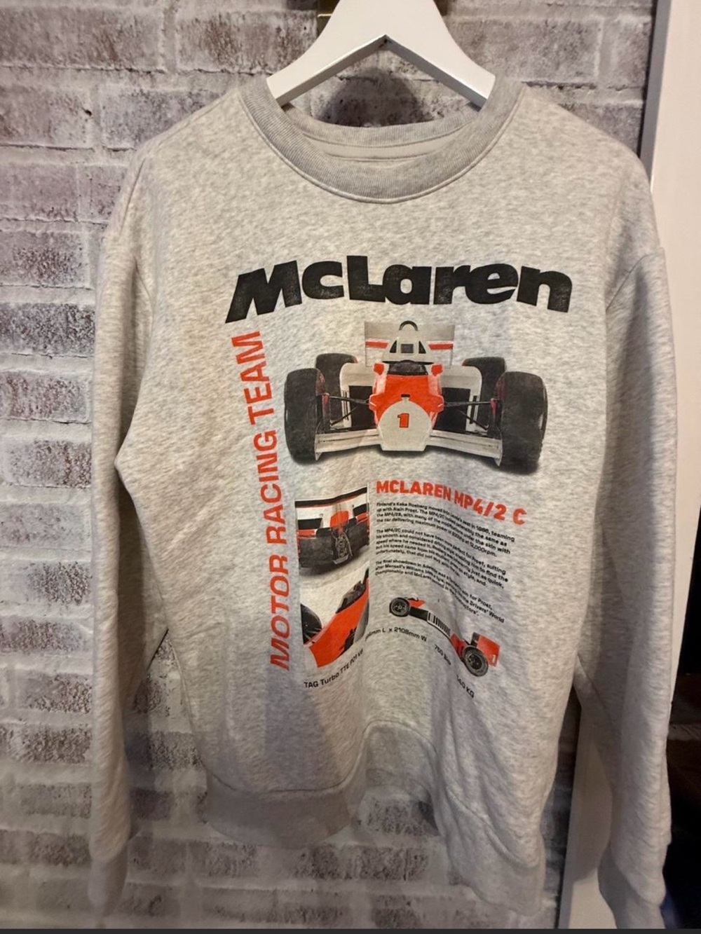 McLaren Formula One Gray Crewneck Racing Sweatshirt